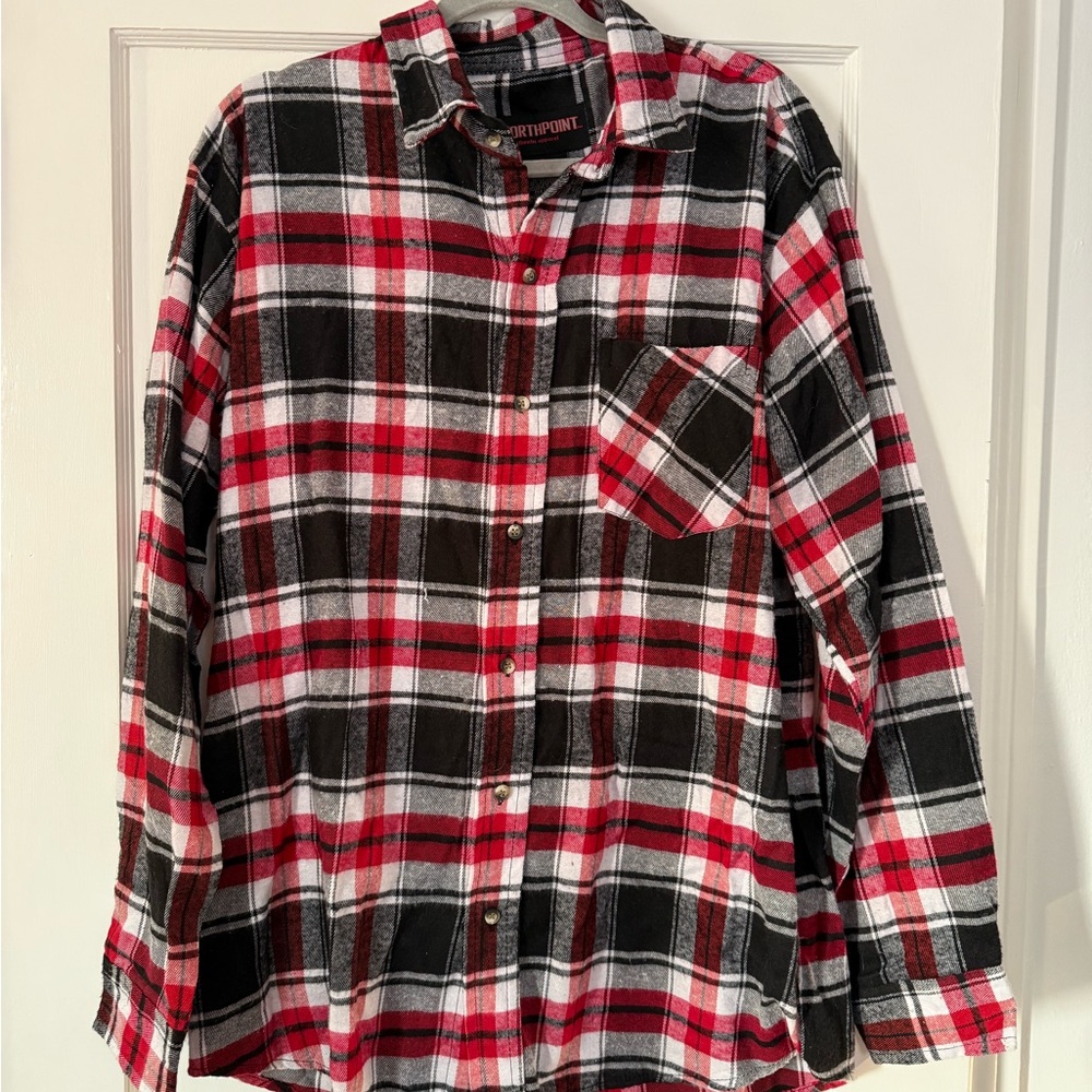 Northpoint Red and Black Plaid Shirt